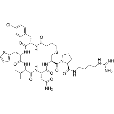 c(Bua-Cpa-Thi-Val-Asn-Cys)-Pro-d-Arg-NEt2 Chemical Structure