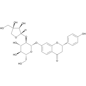 Liquiritigenin-7-O-β-D-glucopyranosyl-(1→2)-β-D-apiofuranoside Chemical Structure