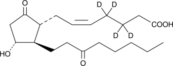 13,14-dihydro-15-keto Prostaglandin E2-d4 MaxSpec® Standard Chemical Structure