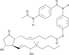 16,16-dimethyl Prostaglandin E2 p-(p-acetamidobenzamido) phenyl ester Chemical Structure