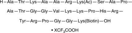 Histone H3K27Ac (21-43)-GGK-biotin (trifluoroacetate salt) Chemical Structure