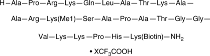 Histone H3K27Me1 (15-39)-K-biotin (trifluoroacetate salt) Chemical Structure