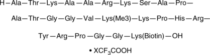 Histone H3K36Me3 (21-44)-GK-biotin (trifluoroacetate salt) Chemical Structure