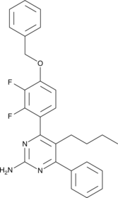 5-Butyl-4-[2,3-difluoro-4-(phenylmethoxy)phenyl]-6-phenyl-2-pyrimidinamine Chemical Structure