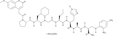 Mca-P-Cha-G-Nva-HA-Dap(Dnp)-NH2 (trifluoroacetate salt) Chemical Structure