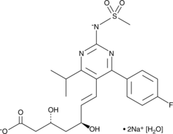 N-desmethyl Rosuvastatin (sodium salt hydrate) Chemical Structure