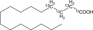 Palmitic Acid-13C (C1, C2, C3, and C4 labeled) Chemical Structure