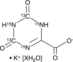 Oxonic Acid-13C2,15N3 (potassium salt hydrate) Chemical Structure