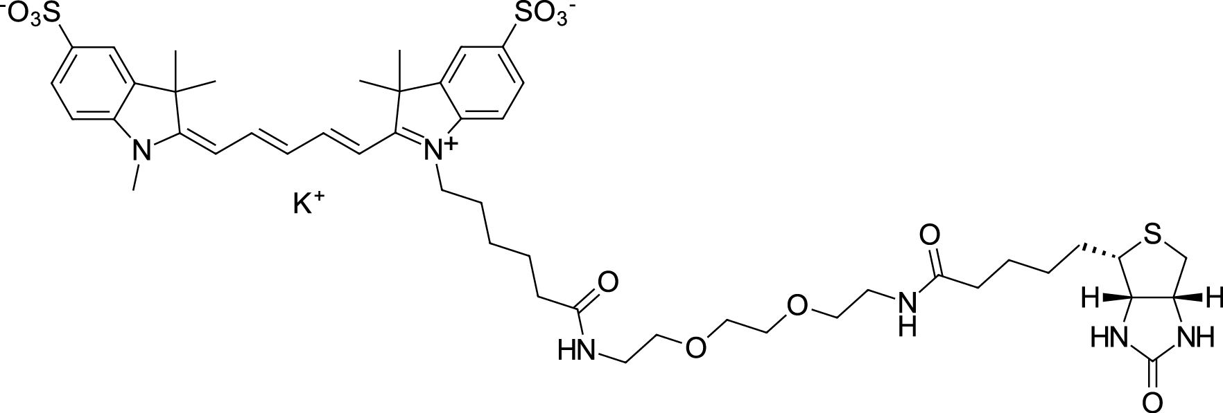 Sulfo-Cyanine5-PEG3-Biotin Chemical Structure