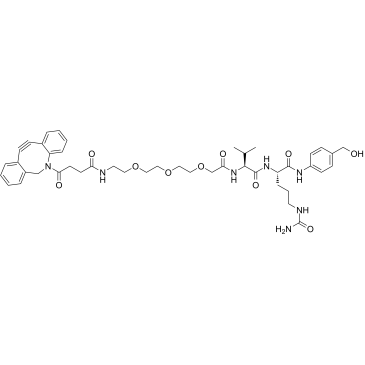 DBCO-PEG4-acetic-Val-Cit-PAB Chemical Structure