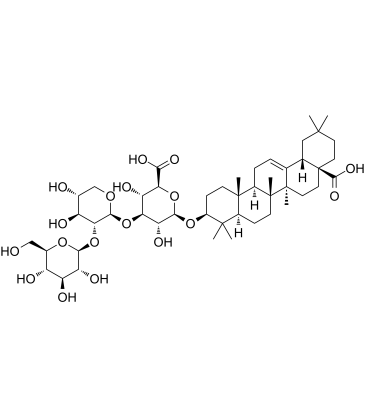 Oleanolic acid-3-O-glucosyl(1-2)xylyl(1-3)glucosiduronic acid Chemical Structure