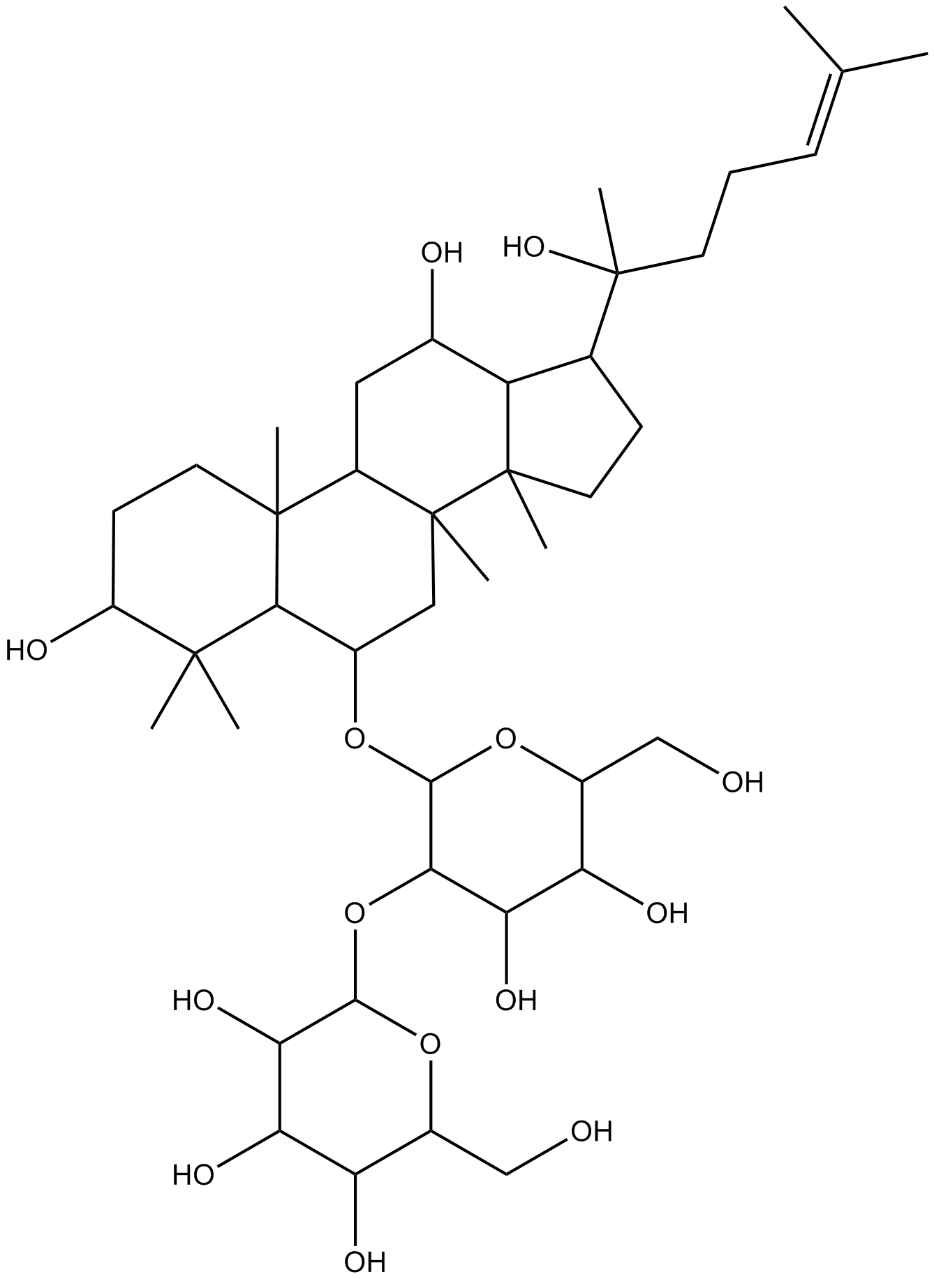Ginsenoside Rf Chemical Structure