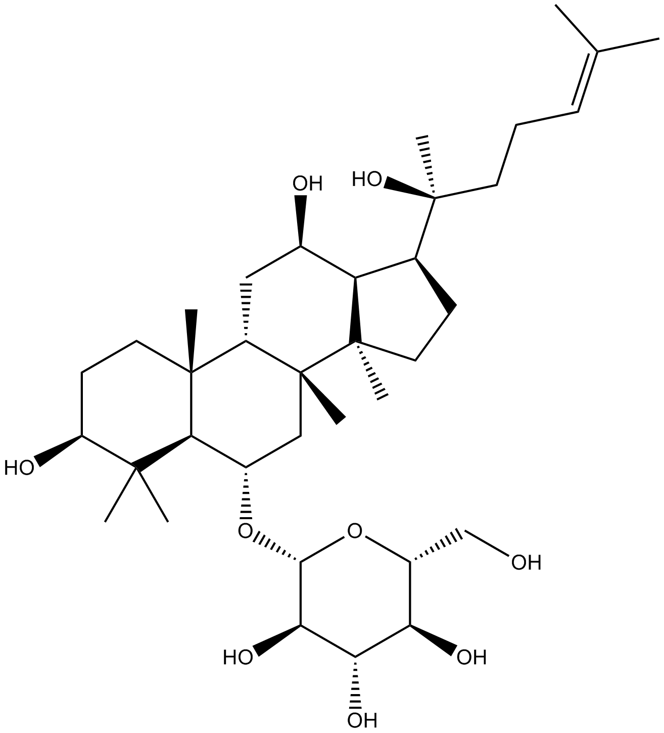 Ginsenoside Rh1 Chemical Structure
