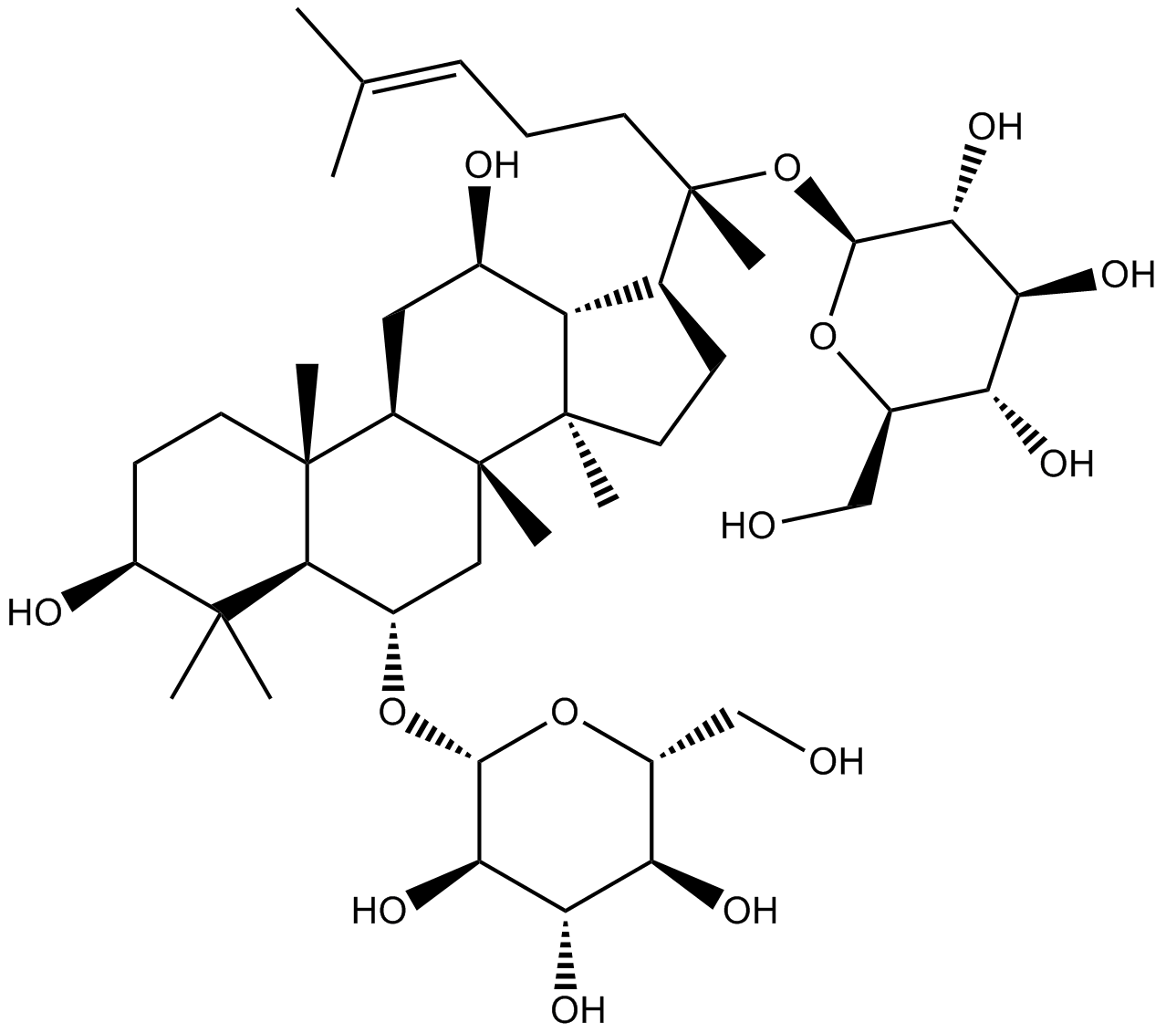 Ginsenoside Rg1 Chemical Structure