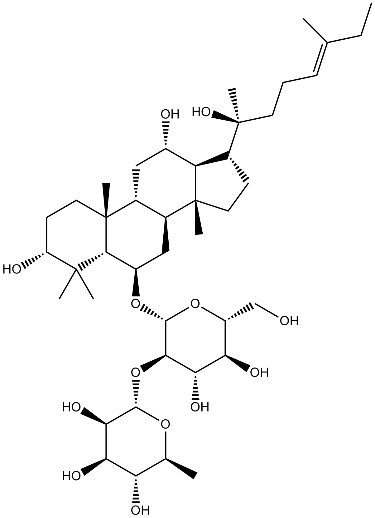 Ginsenoside Rg2 Chemical Structure