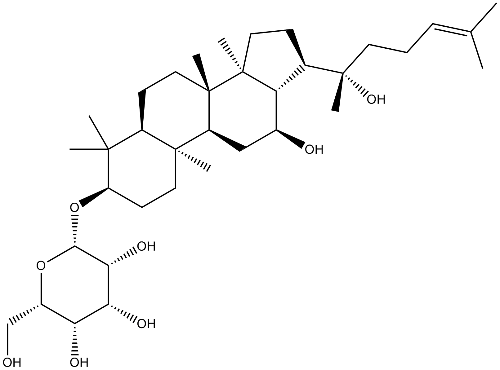Ginsenoside Rh2 Chemical Structure