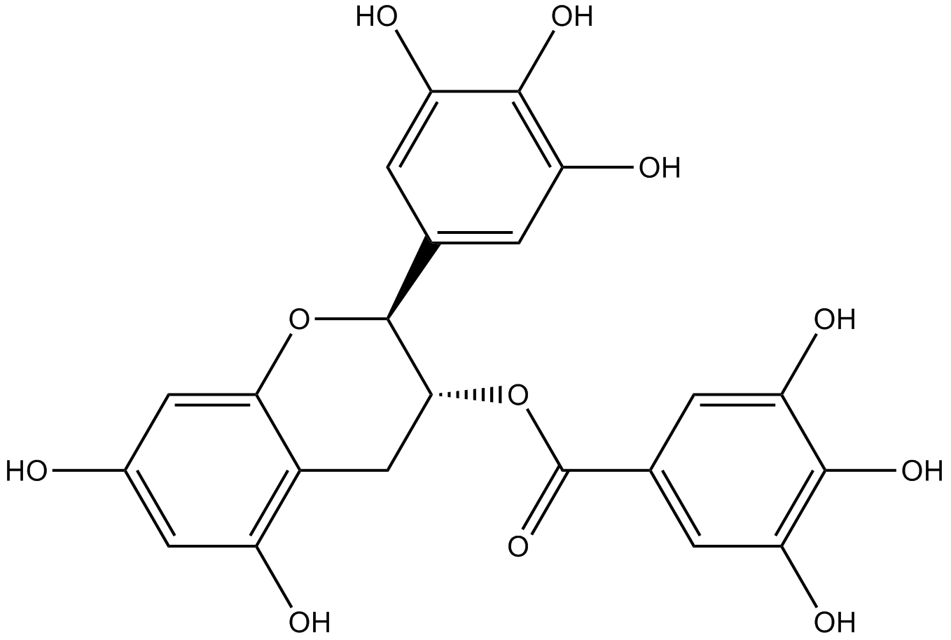 (-)-Gallocatechin gallate Chemical Structure